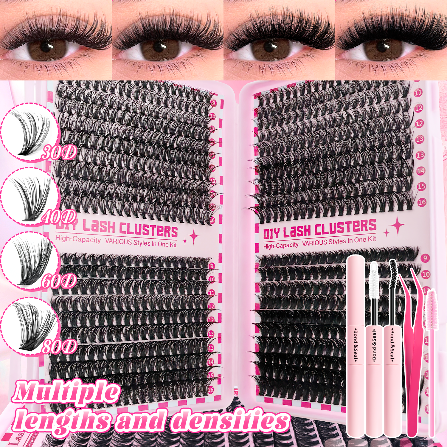 Eyelash Extension Or Extensions - 740/800PCS Eyelash Cluster Kit Mixed Lengths