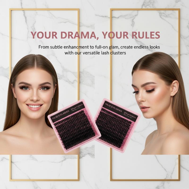 Eyelash Extension Natural - 10Row 140 Clusters Fluffy Thick Lashes
