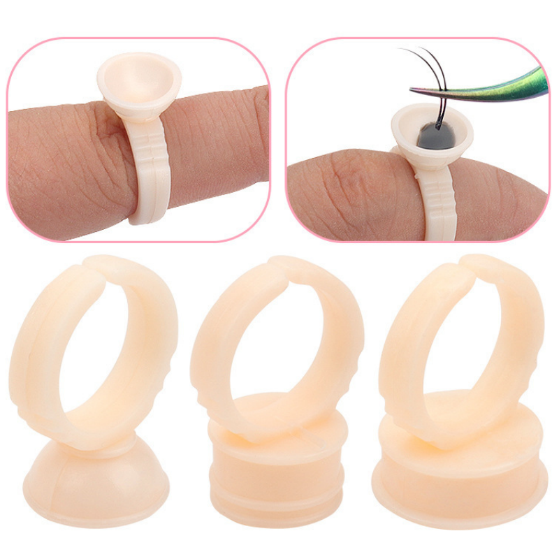 Eyelash Extension Permanent - 100pcs Disposable Soft Silicone Tattoo Ink
