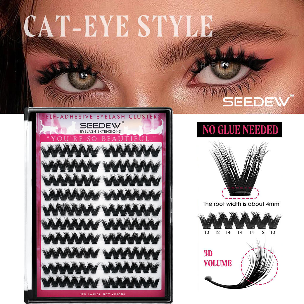 Eyelash Extension Cluster - SEEDEW 3D V-shaped Thick False Eyelashes