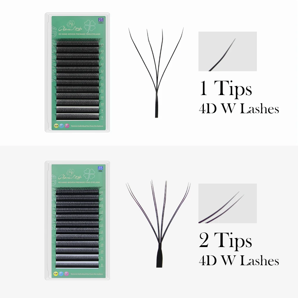 GLAMLASH 4D W Shape Eyelash Ex - огляд і ціна Faux Mink Lash