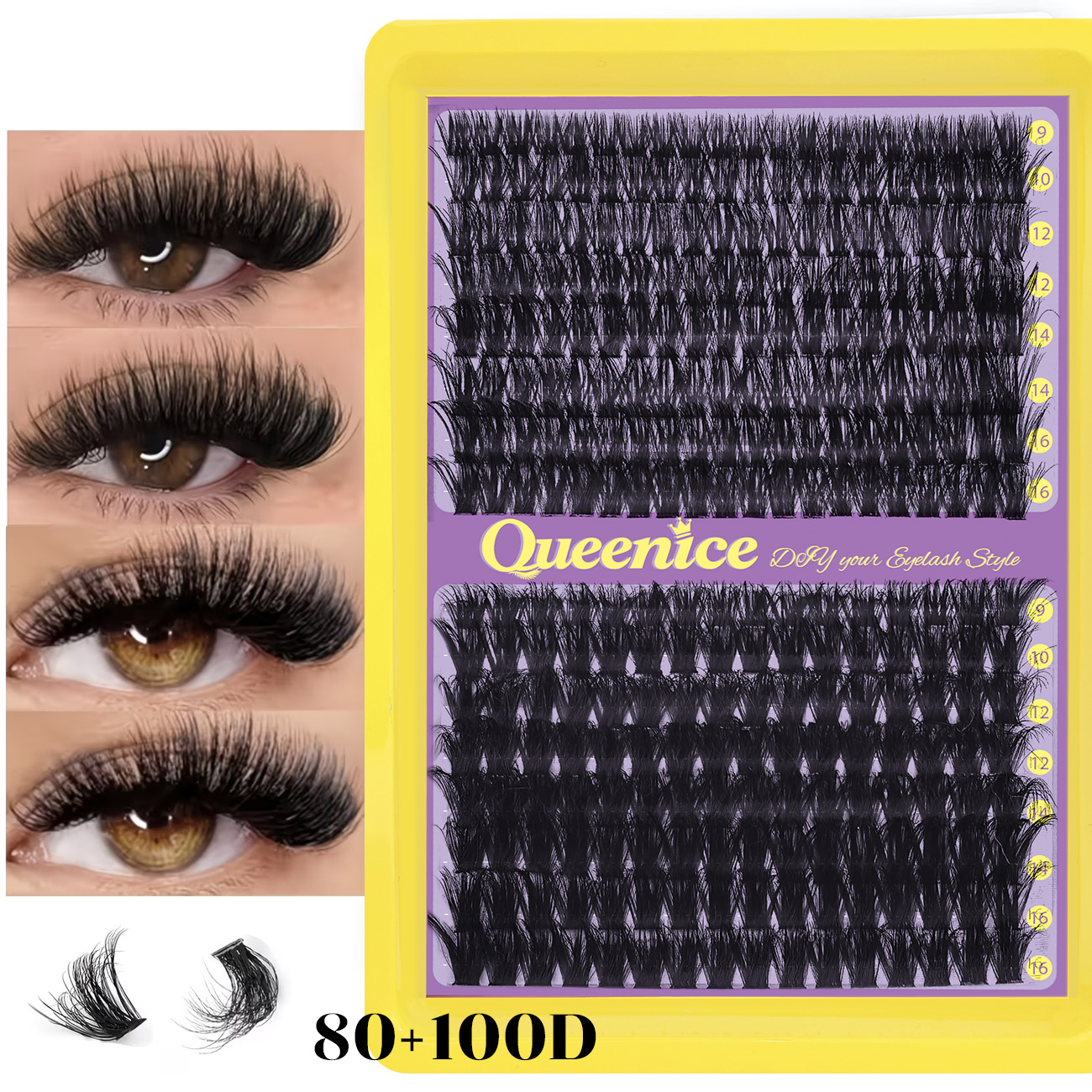 QUEENICE Fluffy Eyelash Cluste - огляд і ціна Eyelash Extension Cluster