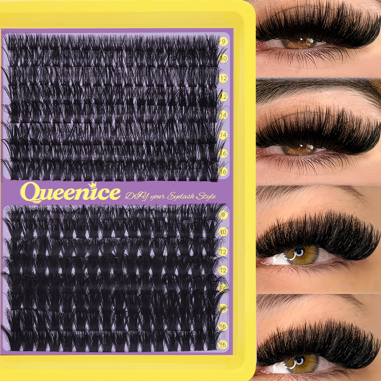 QUEENICE Fluffy Eyelash Cluste - огляд і ціна Eyelash Extension Cluster