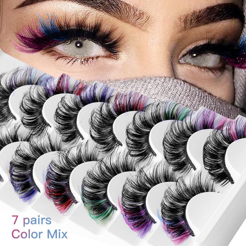 7 Pairs Colorful False Eyelash - огляд і ціна Eyelash Extension Cluster