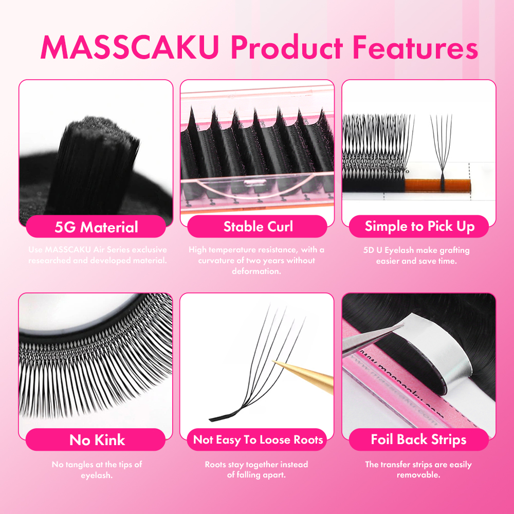MASSCAKU 3D 4D 5D L/LU/M U-Sha - огляд і ціна Eyelash Extension Yy