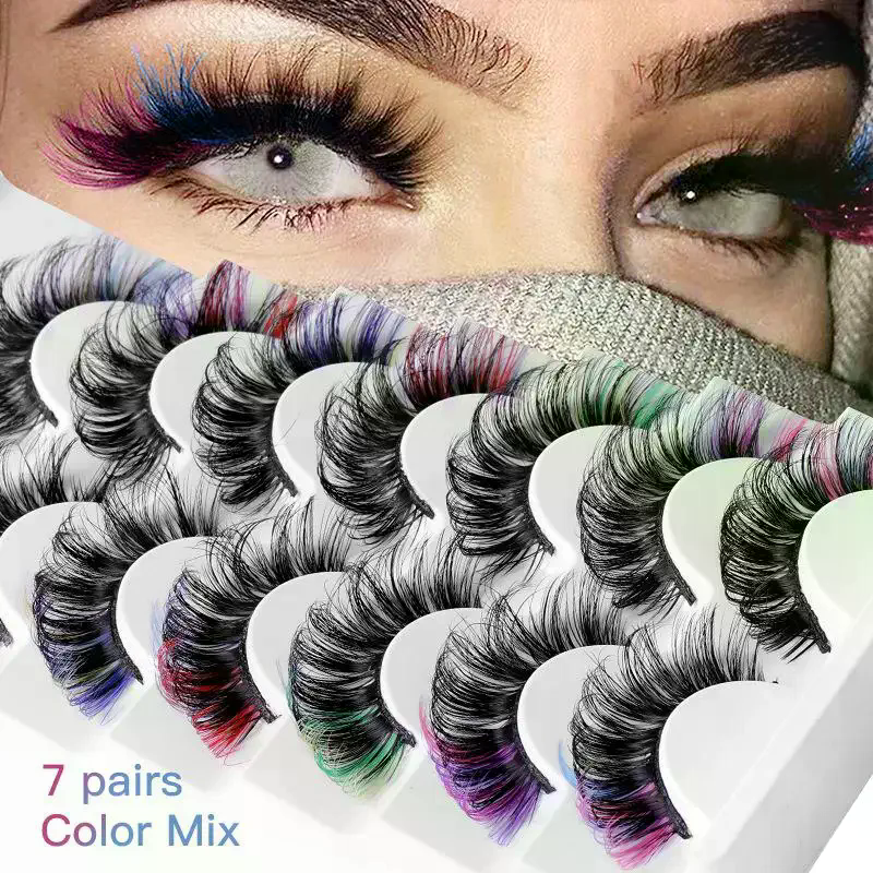 7 Pairs Colorful False Eyelash - огляд і ціна Eyelash Extension Volume