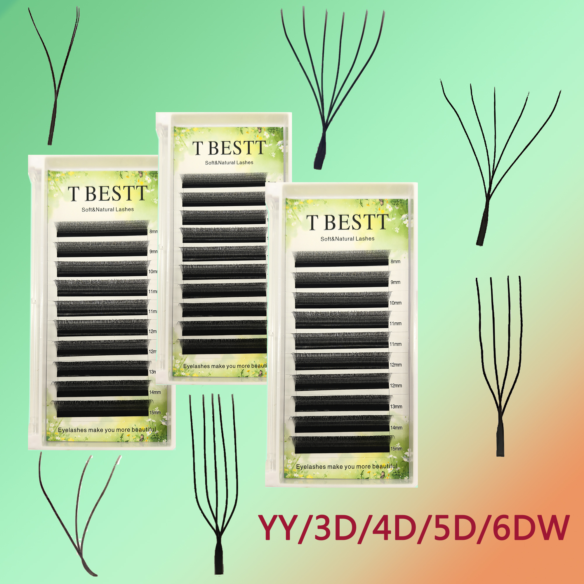 Tbestt U Shaped 4D 5DW Eyelash - огляд і ціна Eyelash Extension Yy