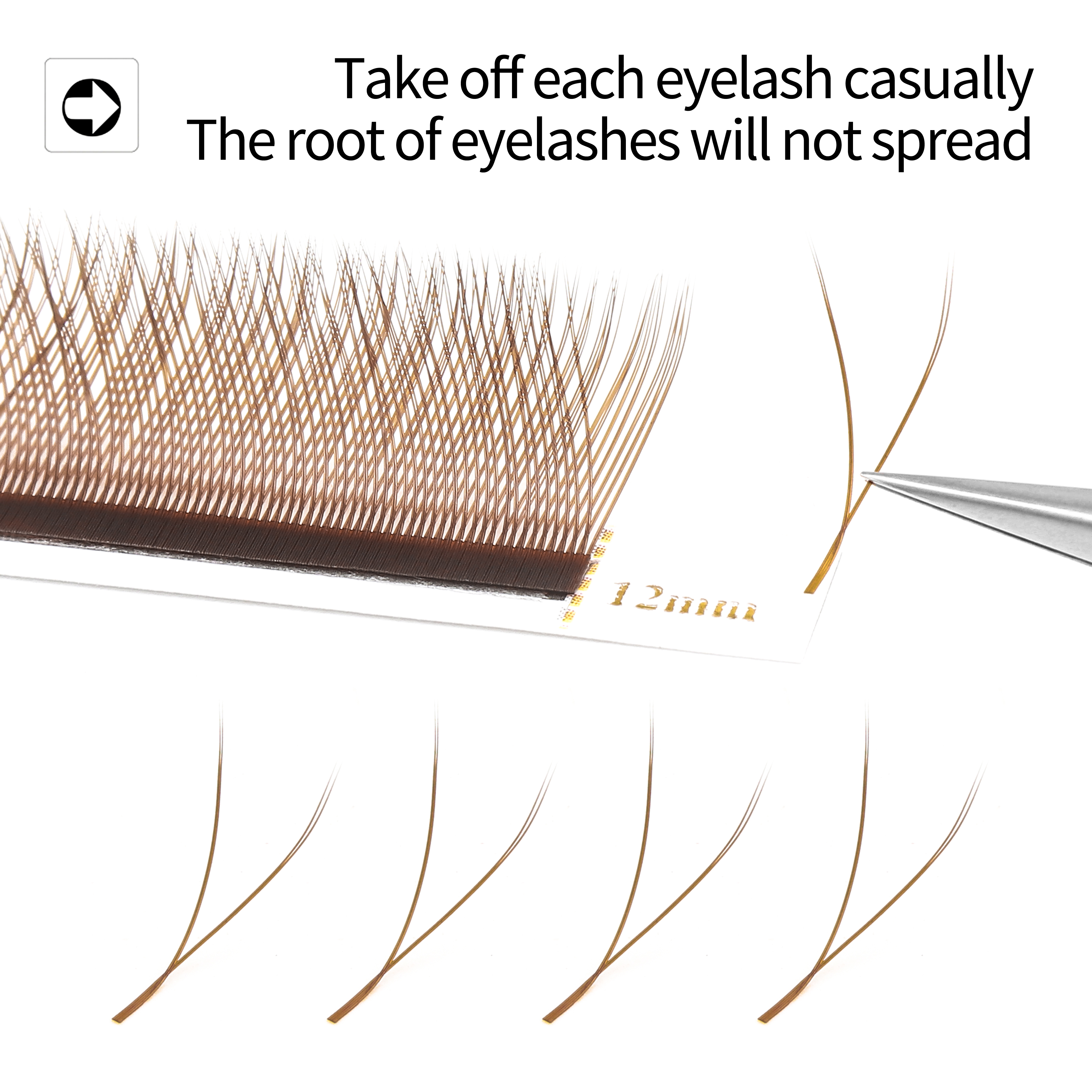 XIUSUZAKI Brown W Shaped 2D 3D - огляд і ціна Eyelash Extension Yy