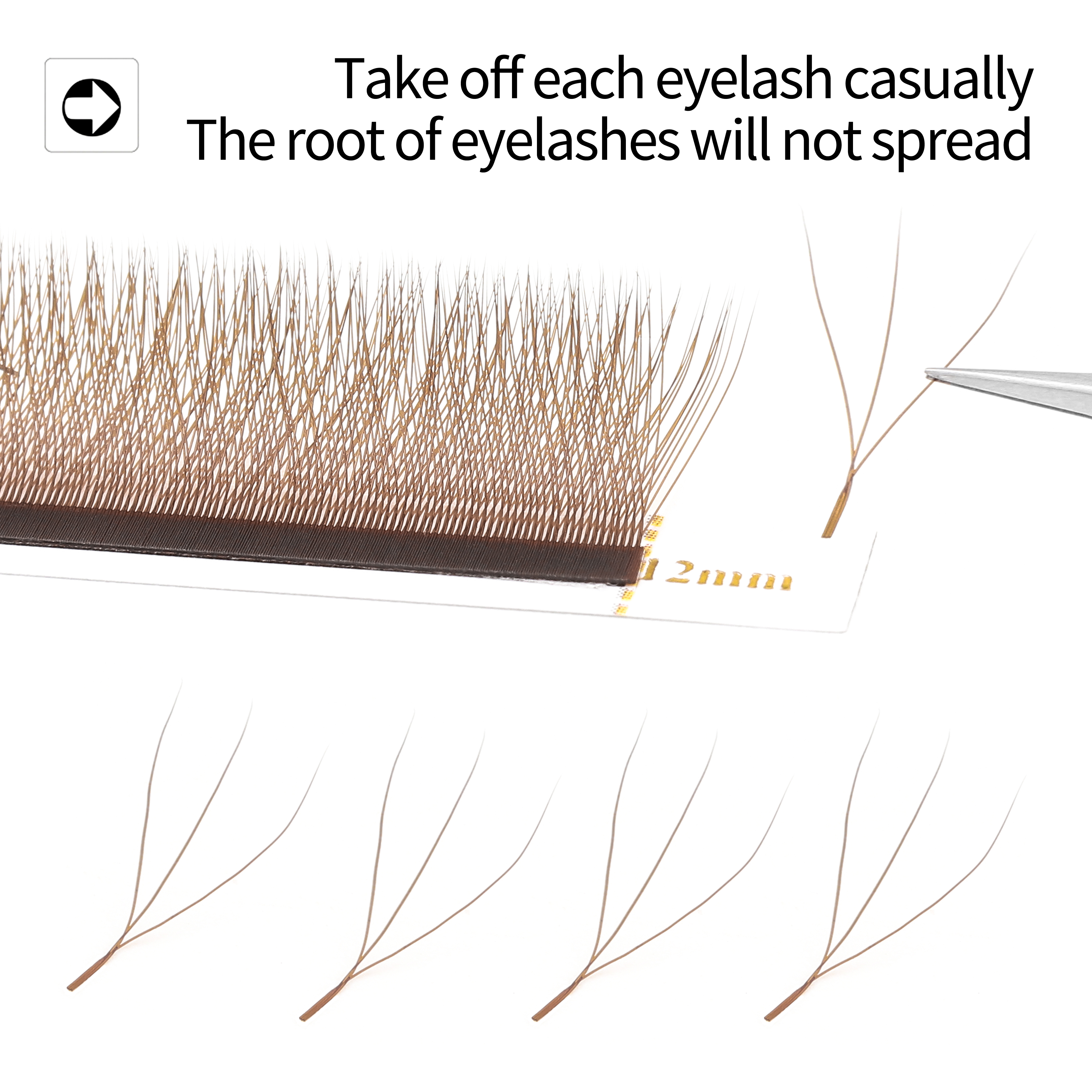 XIUSUZAKI Brown W Shaped 2D 3D - огляд і ціна Eyelash Extension Yy