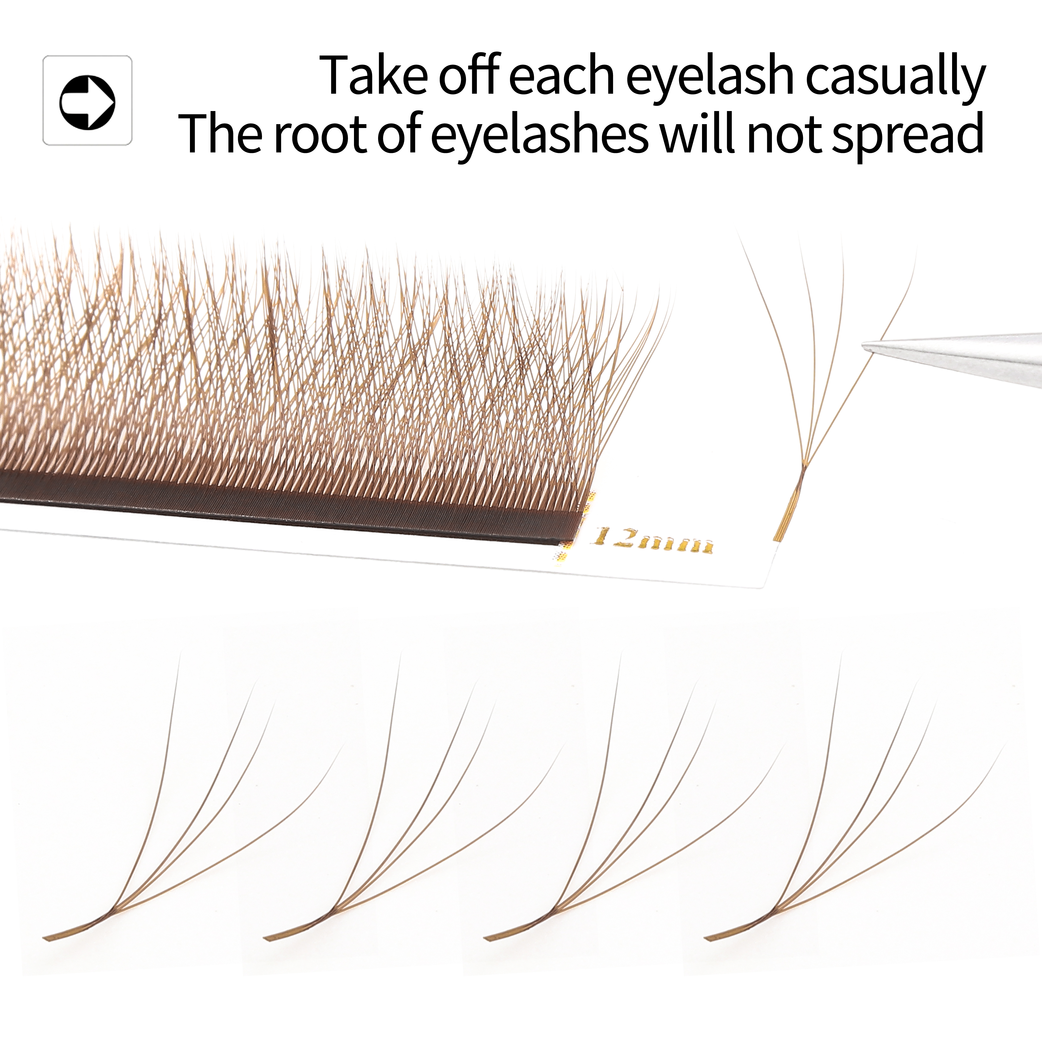 XIUSUZAKI Brown W Shaped 2D 3D - огляд і ціна Eyelash Extension Yy