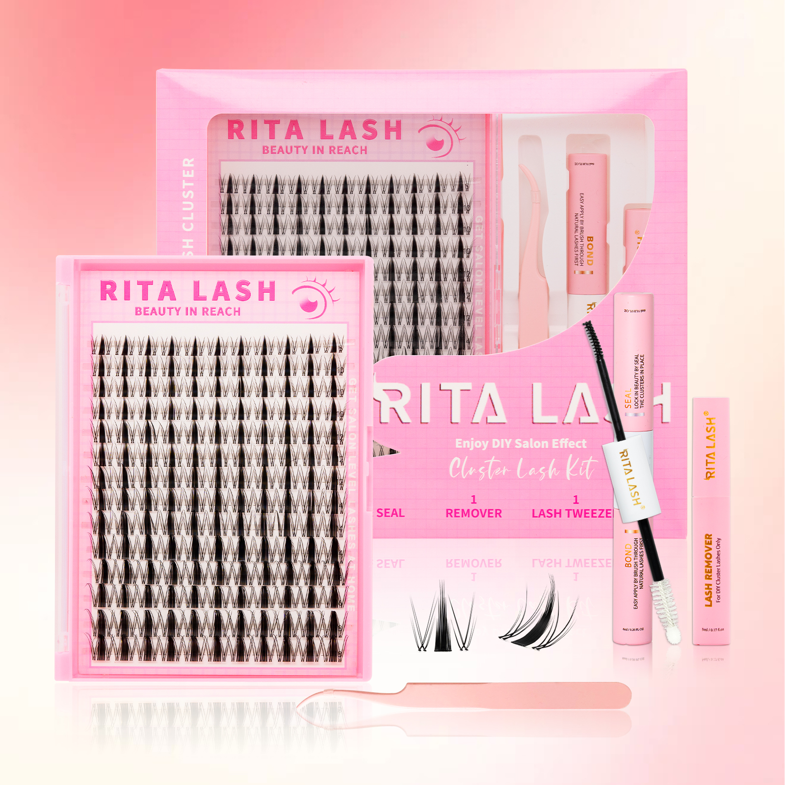 RITALASH 154pcs D Curl Cluster - огляд і ціна Eyelash Extension Volume