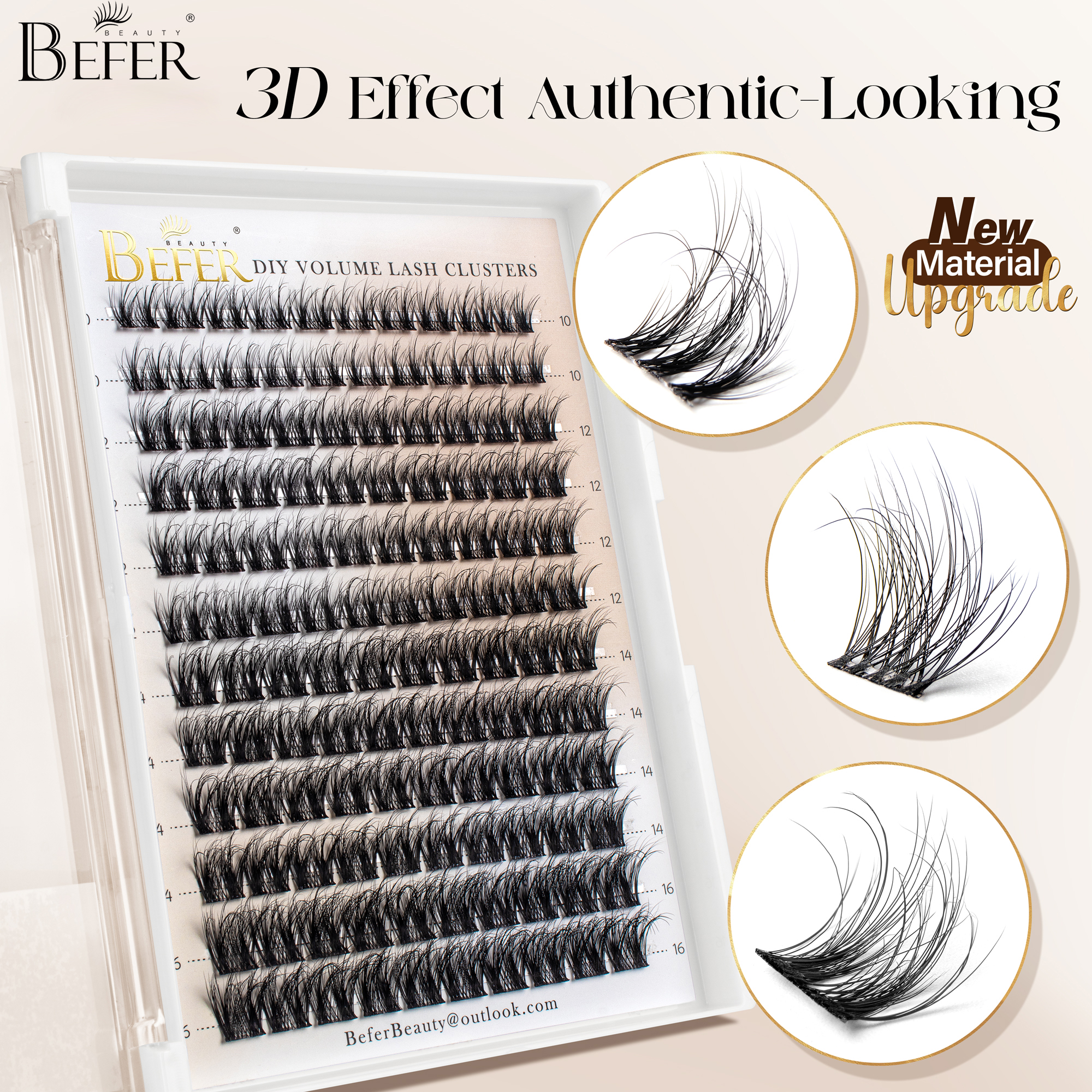 Befer Natural Lashes Clusters  - огляд і ціна Eyelash Extension Natural