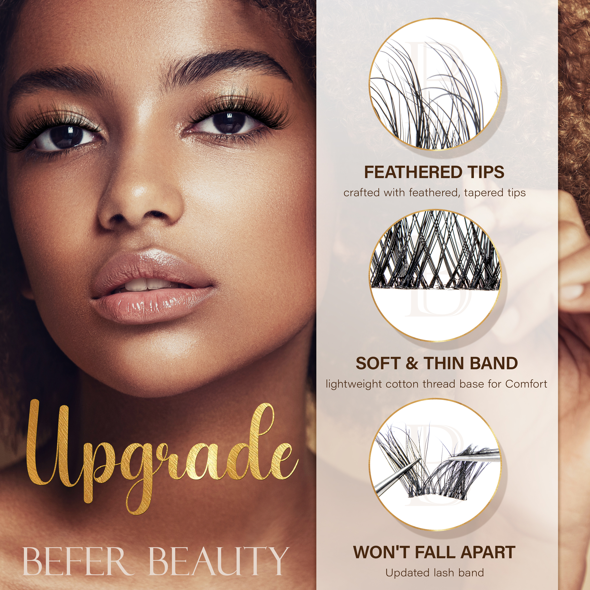 Befer Natural Lashes Clusters  - огляд і ціна Eyelash Extension Natural