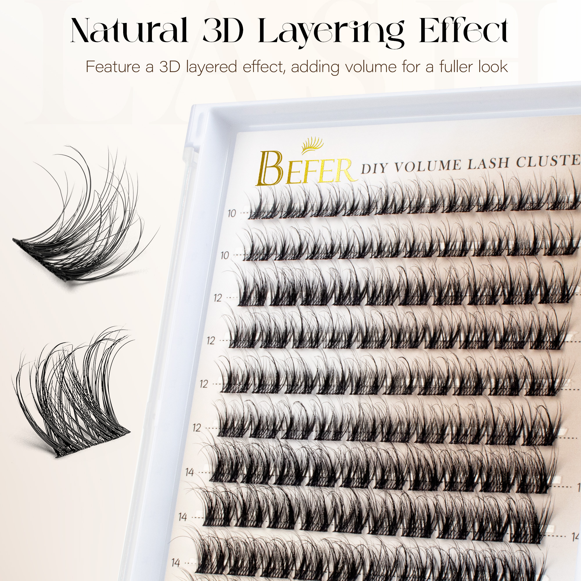 Befer Natural Lashes Clusters  - огляд і ціна Eyelash Extension Natural